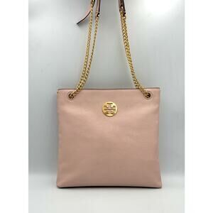 Tory Burch Everly Swingpack | Pink Pebbled Leather Crossbody | Designer Purse